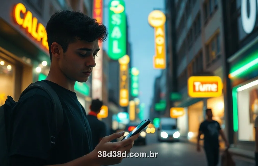 Jogando cassino 38D pelo celular na cidade